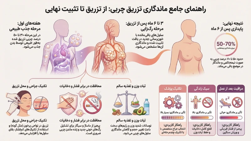 عوامل مؤثر بر ماندگاری تزریق چربی